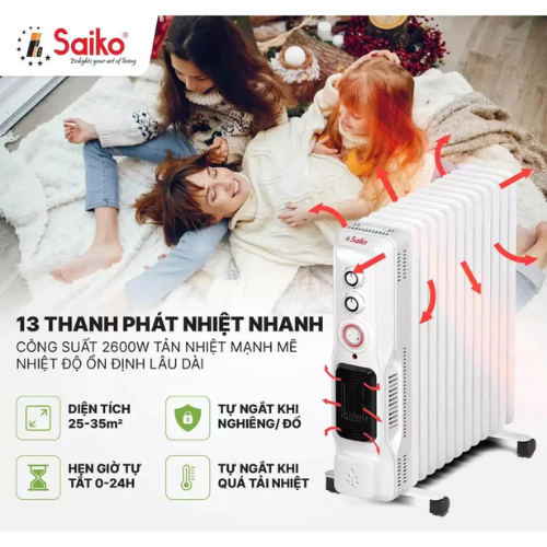 Máy sưởi dầu Sailko OR-8213T 13 thanh và OR-8211T 11 thanh