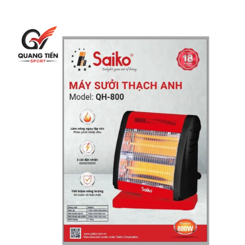 Máy Sưởi Thạch Anh Saiko QH-800 2 Bóng 800W