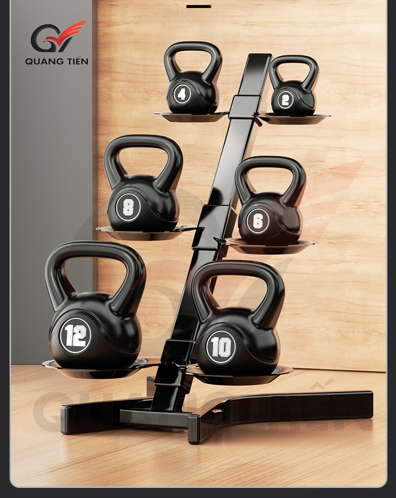 Tạ ấm, tạ chuông bê tông vỏ nhựa PE từ 2kg – 12kg,Dụng Cụ Tập Gym Tập Mông Đùi Gym Thể Dục Tại Nhà