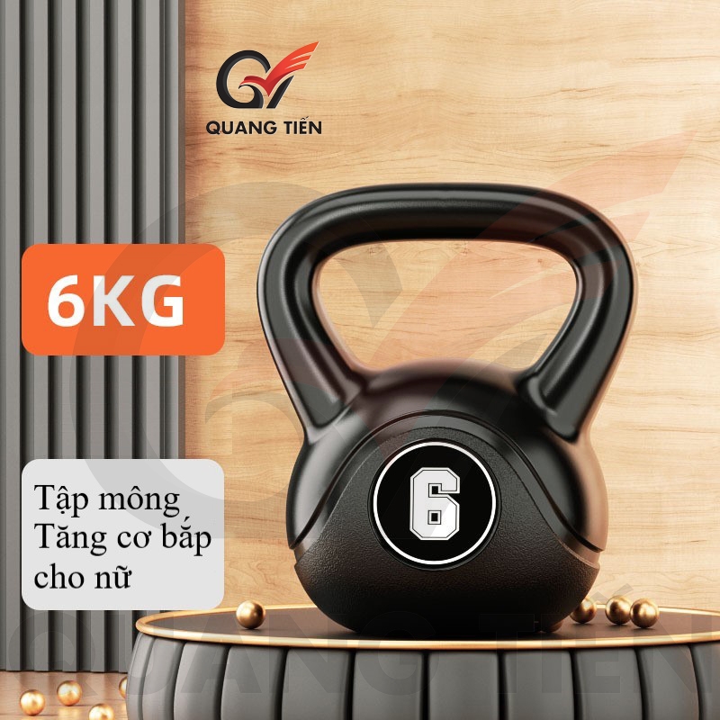 Tạ ấm, tạ chuông bê tông vỏ nhựa PE từ 2kg – 12kg,Dụng Cụ Tập Gym Tập Mông Đùi Gym Thể Dục Tại Nhà
