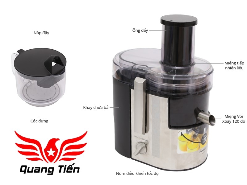 Máy ép trái cây Panasonic MJ-DJ01 màu bạc cao cấp chính hãng