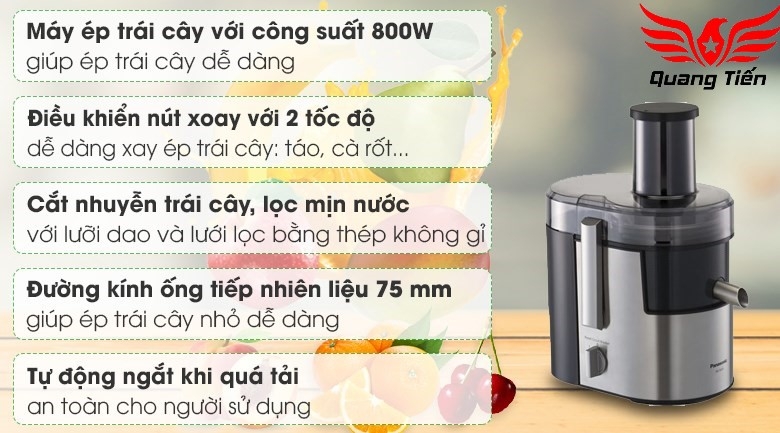 Máy ép trái cây Panasonic MJ-DJ01 màu bạc cao cấp chính hãng