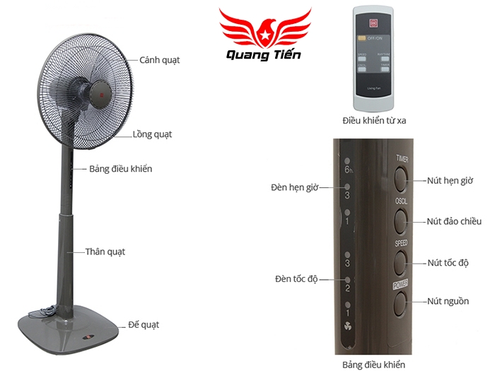 Quạt cây KDK M40K (GY)