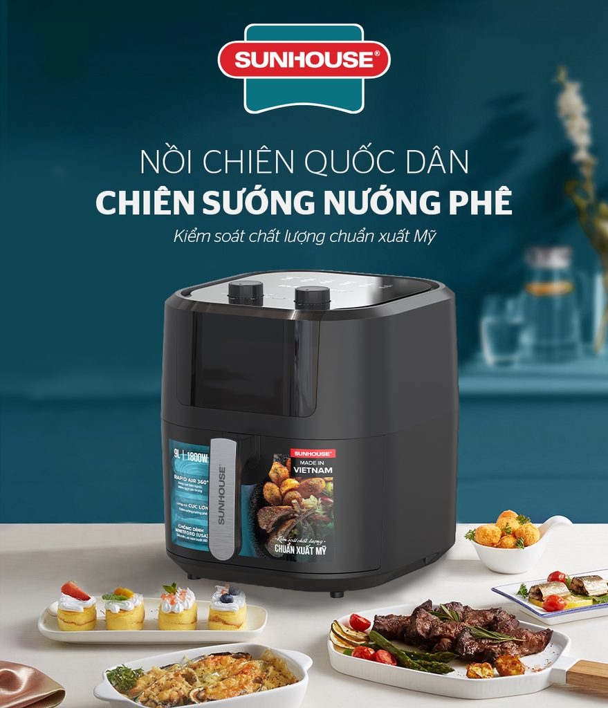 Nồi chiên không dầu 9L Sunhouse SHD4037
