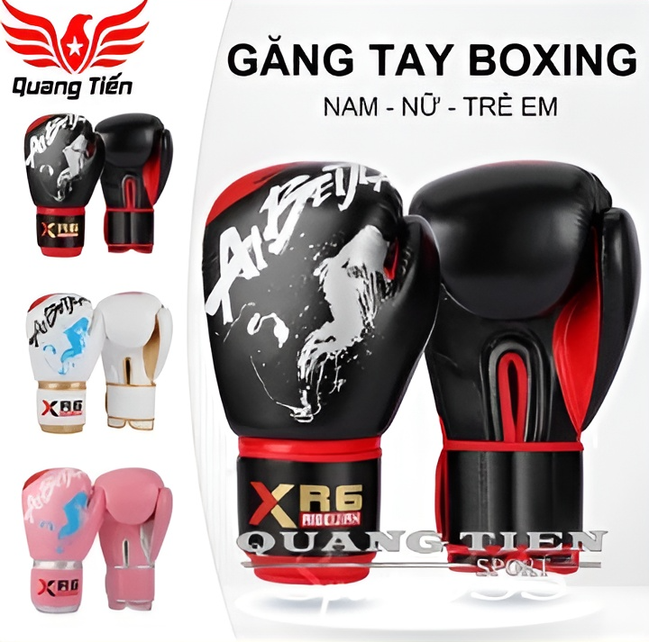 Găng tay Boxing ABJ cao cấp chính hãng - màu hồng