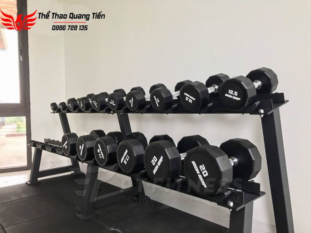 Tạ tay bọc cao su Iron Grip 30 kg (giá 1 quả)