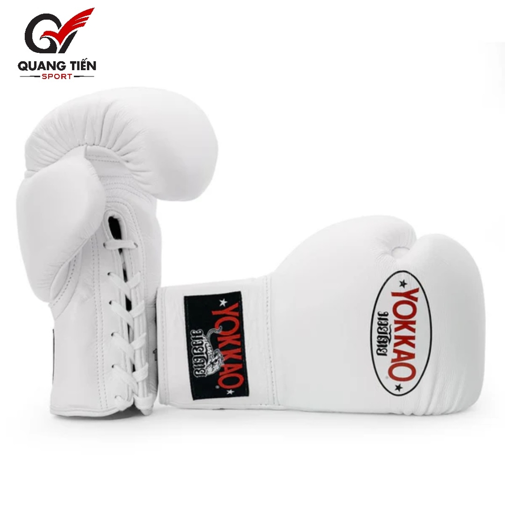 Găng Boxing YOKKAO Matrix Lace Up Buộc Dây – White