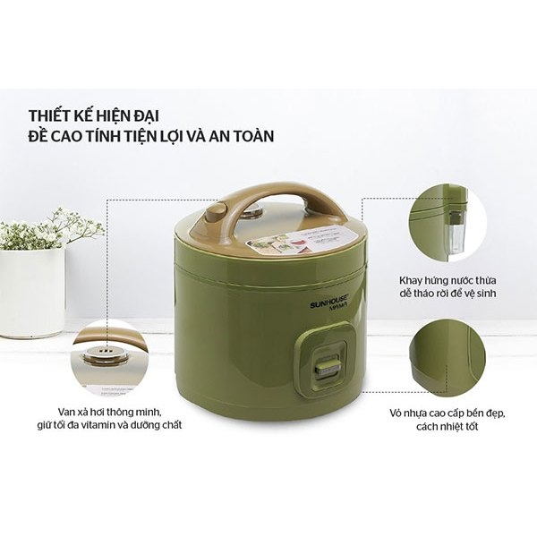 Nồi cơm điện 1.8L Sunhouse Mama SHD8665G