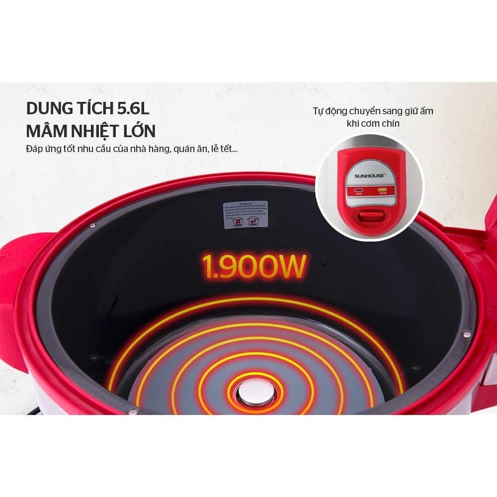 Nồi cơm điện 5.6L Sunhouse SH866