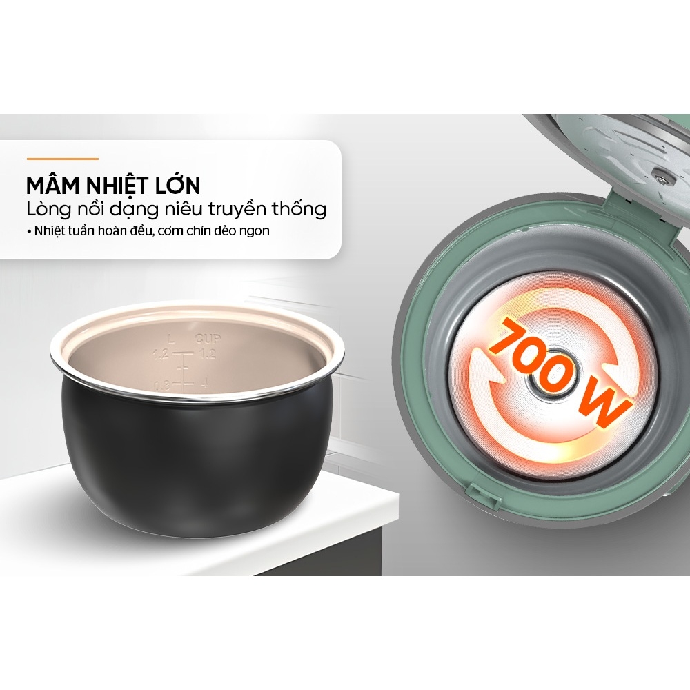 Nồi cơm điện 1.8L Sunhouse Mama SHD8666G