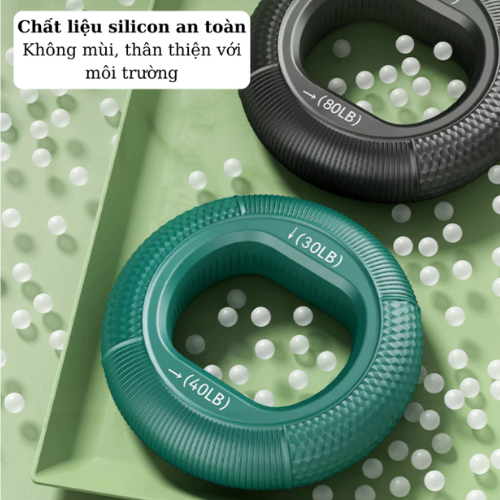 Vòng silicon tập cơ tay công thái học, cầm nắm luyện tập sức mạnh ngón tay phục hồi chức năng
