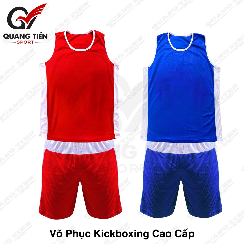 Võ phục tập KickBoxing cao cấp màu xanh