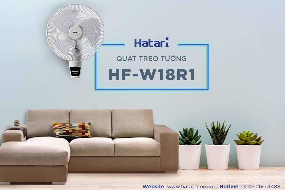 Quạt treo tường Hatari W18R1 có điều khiển từ xa