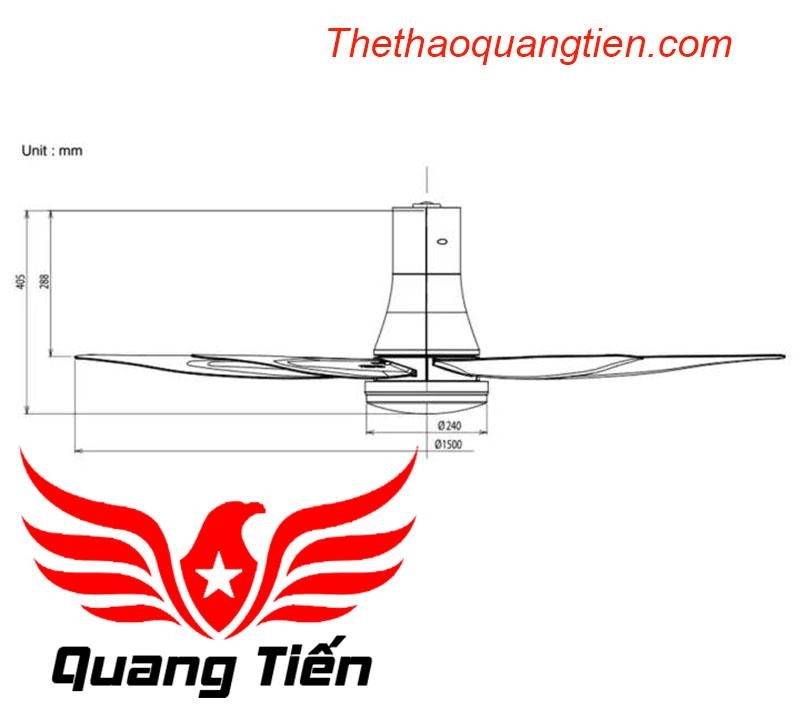 QUẠT TRẦN PANASONIC 5 cánh F- 60UFN có đèn QT28