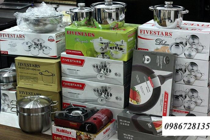 Bộ nồi Inox FiveStars 5 chiếc 3 đáy dùng với mọi loại bếp QT57