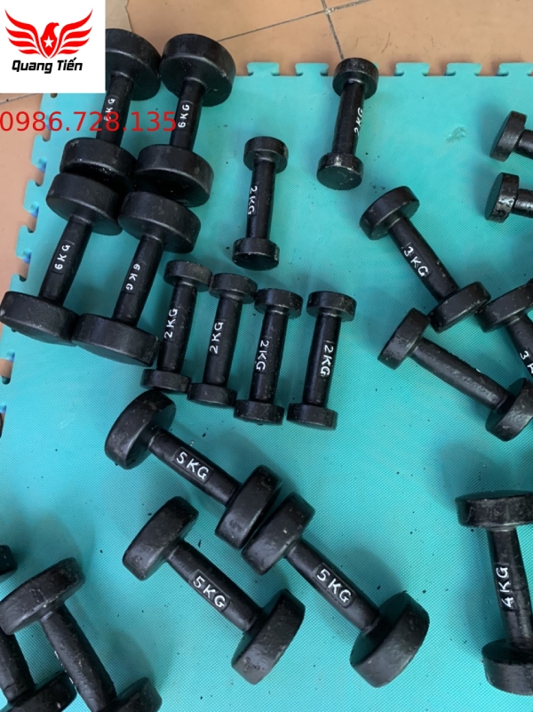 Tạ tay gang đúc liền khối 5 kg loại đẹp 2021 ( giá 1 chiếc )