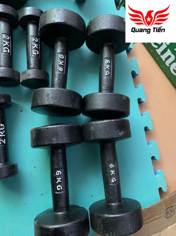 Tạ tay gang đúc liền khối 6 kg loại đẹp 2021 ( giá 1 chiếc )