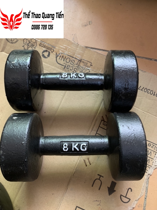 Tạ tay gang đúc liền khối 8 kg loại đẹp 2021 (giá 1 chiếc)