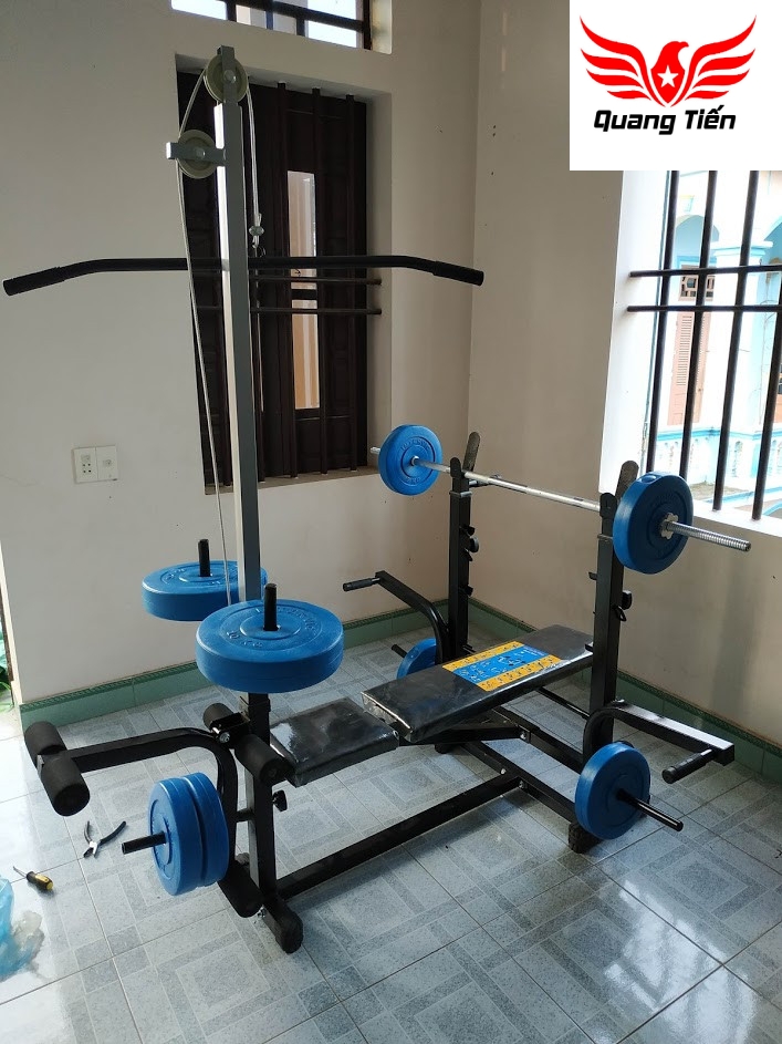 Ghế tập tạ đa năng Xuki đen có kéo xô 2021