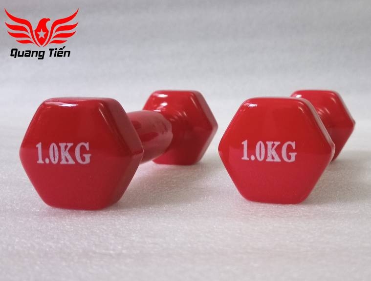 Tạ tay cao su cao cấp 1 kg Đỏ (giá 1 chiếc)