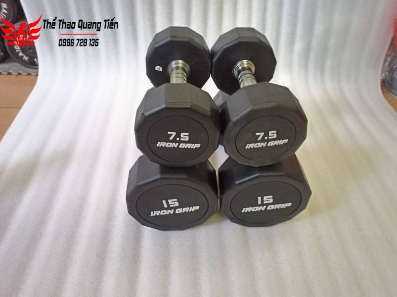 Tạ tay bọc cao su Iron Grip 15 kg (1 chiếc)
