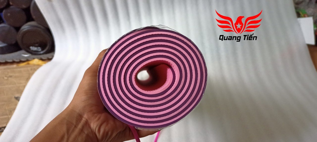 Thảm tập Yoga cao cấp định tuyến nhập khẩu 6 li 2 lớp chính hãng màu tím đậm