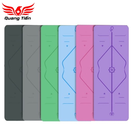 Thảm tập Yoga cao cấp định tuyến nhập khẩu 6 li 2 lớp chính hãng màu xanh bộ đội