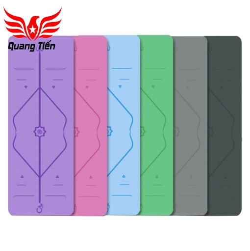 Thảm tập Yoga cao cấp định tuyến nhập khẩu 6 li 2 lớp chính hãng màu tím đậm