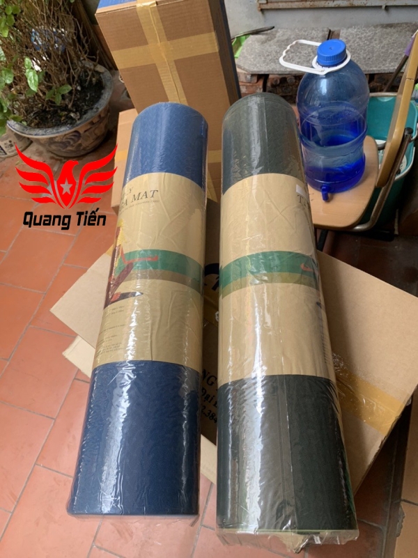 Thảm tập Yoga cao cấp định tuyến nhập khẩu 6 li 2 lớp chính hãng màu xanh dương đậm