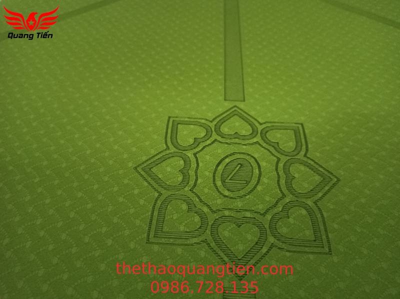 Thảm tập Yoga cao cấp định tuyến nhập khẩu 6 li 2 lớp chính hãng màu xanh bộ đội