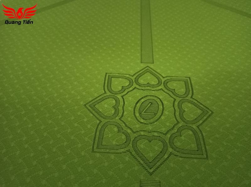 Thảm tập Yoga cao cấp định tuyến nhập khẩu 6 li 2 lớp chính hãng màu xanh bộ đội