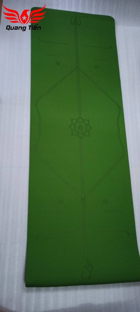 Thảm tập Yoga cao cấp định tuyến nhập khẩu 6 li 2 lớp chính hãng màu xanh bộ đội