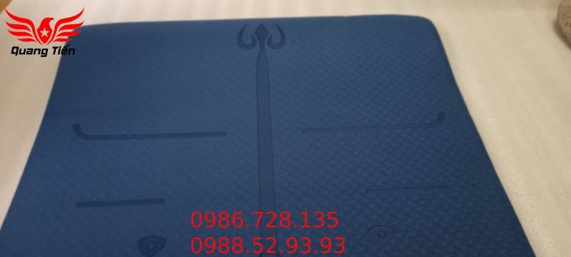 Thảm tập Yoga cao cấp định tuyến nhập khẩu 6 li 2 lớp chính hãng màu xanh dương đậm