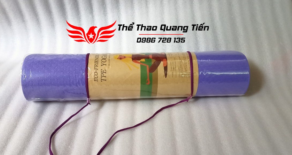 Thảm tập Yoga cao cấp định tuyến nhập khẩu 6 li 2 lớp chính hãng màu tím nhạt