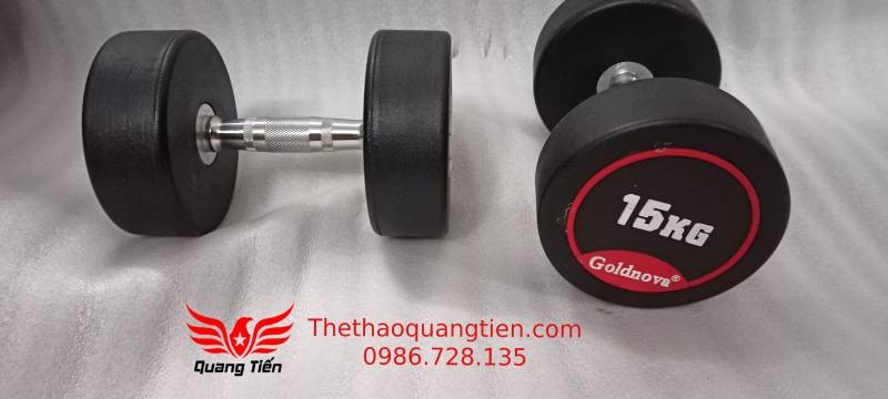 Tạ tay thép bọc cao su tay inox cao cấp Goldnova 10kg nhập khẩu (giá 1 chiếc)