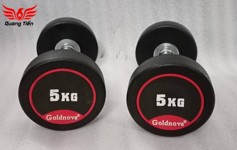 Tạ tay thép bọc cao su tay inox cao cấp Goldnova 7,5kg nhập khẩu (giá 1 chiếc)