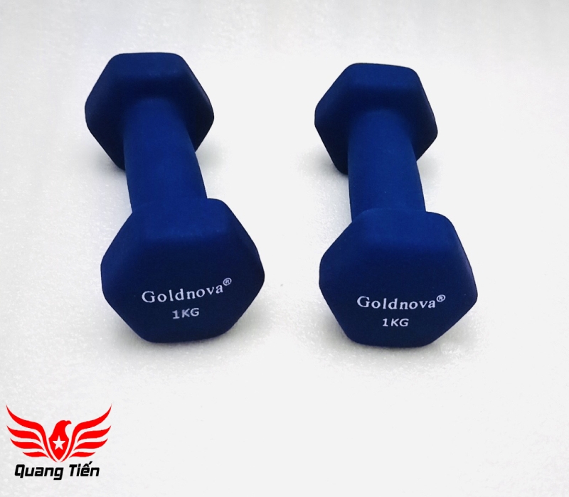 Tạ tay thép bọc su chất liệu nhung gai cao cấp Goldnova 1kg (giá 1 chiếc)