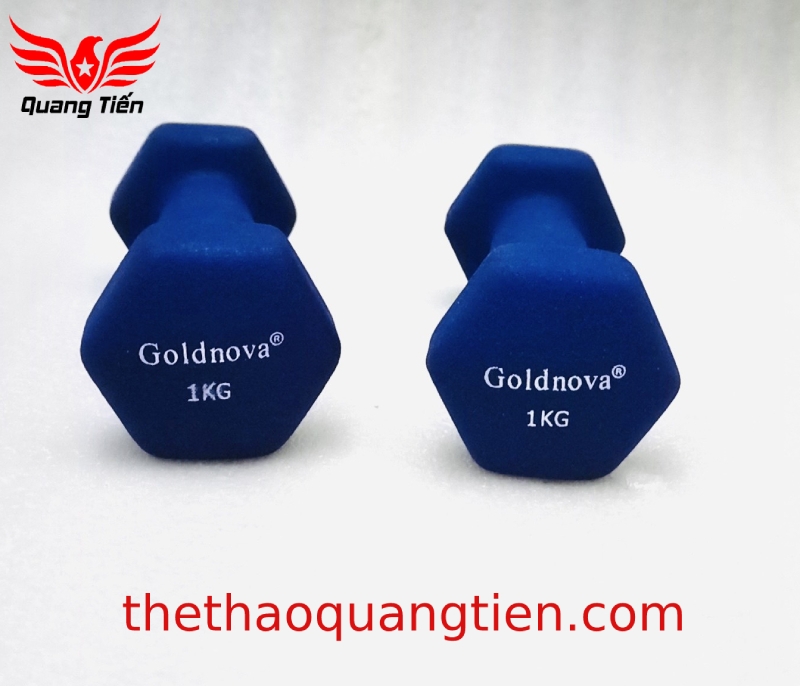 Tạ tay thép bọc su chất liệu nhung gai cao cấp Goldnova 1kg (giá 1 chiếc)