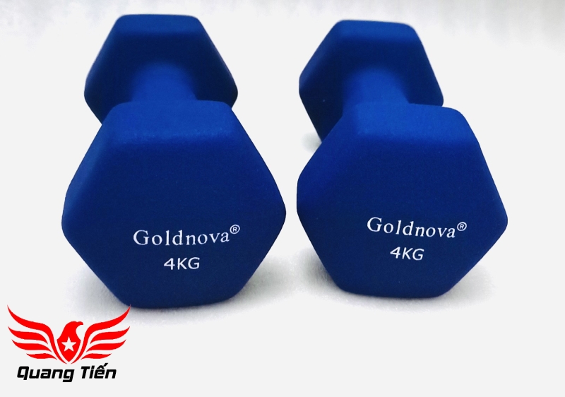 Tạ tay thép bọc su chất liệu nhung gai cao cấp Goldnova 4kg (giá 1 chiếc)