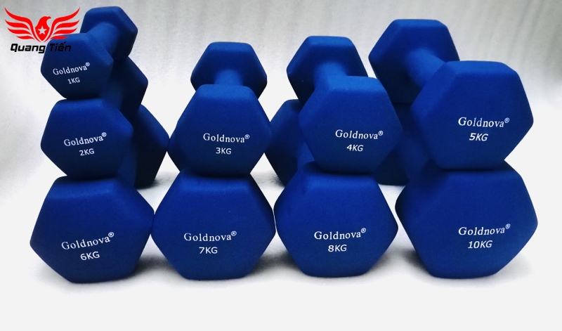 Tạ tay thép bọc su chất liệu nhung gai cao cấp Goldnova (giá 1 chiếc)