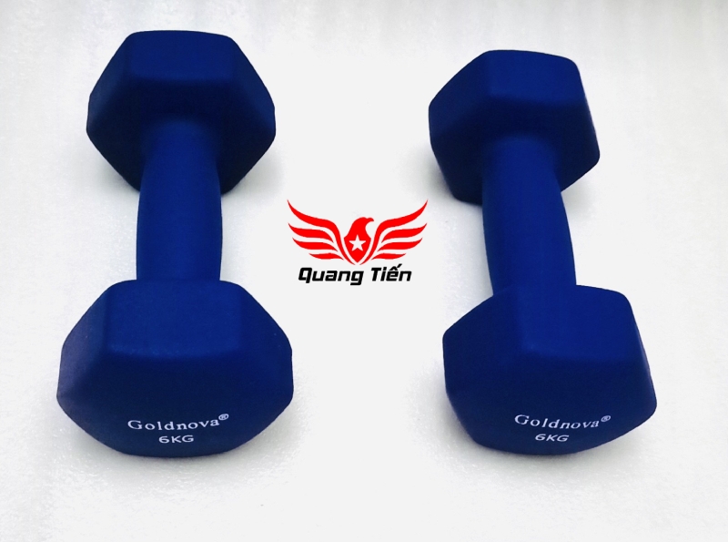 Tạ tay thép bọc su chất liệu nhung gai cao cấp Goldnova 6kg (giá 1 chiếc)