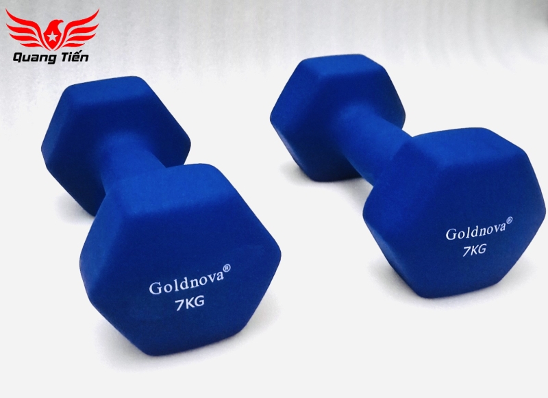 Tạ tay thép bọc su chất liệu nhung gai cao cấp Goldnova 7kg (giá 1 chiếc)