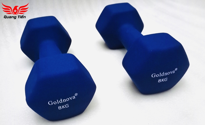 Tạ tay thép bọc su chất liệu nhung gai cao cấp Goldnova 6kg (giá 1 chiếc)