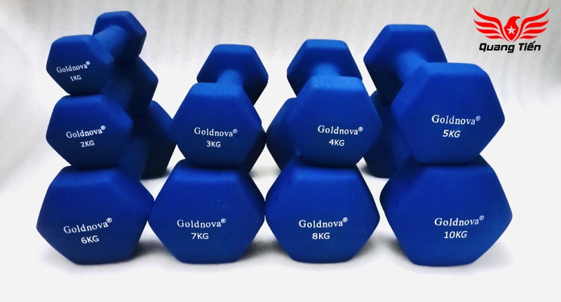 Tạ tay thép bọc su chất liệu nhung gai cao cấp Goldnova 3kg (giá 1 chiếc)