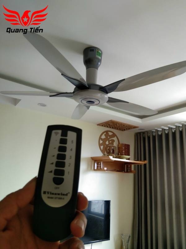 Quạt trần 5 cánh điện cơ thống nhất vinawind có điều khiển xa QT 1500X