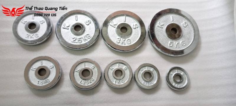 Tạ bánh đĩa sắt nhập khẩu siêu đẹp mạ inox 1kg