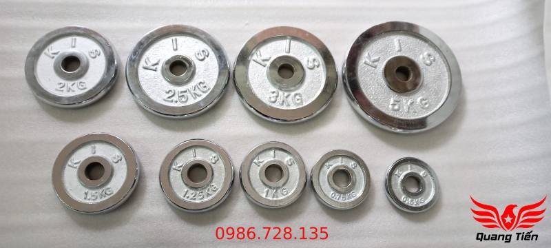 Tạ bánh đĩa sắt nhập khẩu siêu đẹp mạ inox 5kg