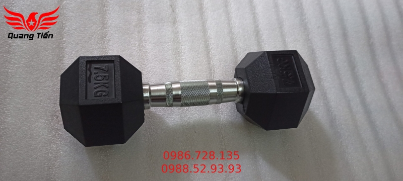 Tạ tay cao su lục giác cao cấp Iron Bull 7,5kg nhập khẩu ( giá 1 quả )