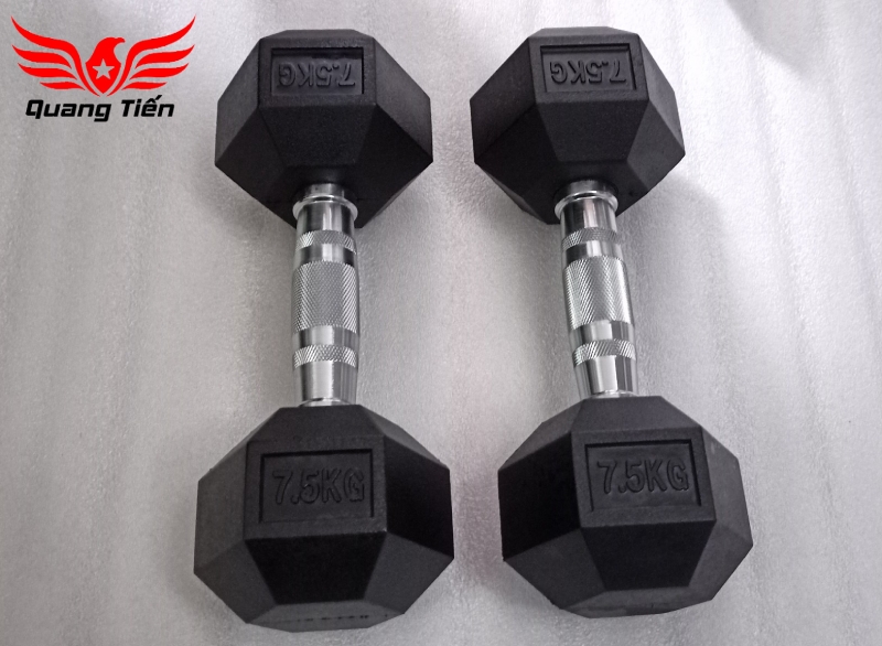Tạ tay cao su lục giác cao cấp Iron Bull 7,5kg nhập khẩu ( giá 1 quả )