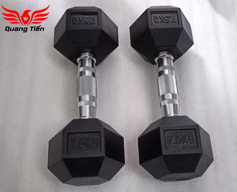 Tạ tay cao su lục giác cao cấp Iron Bull 7,5kg nhập khẩu ( giá 1 quả )